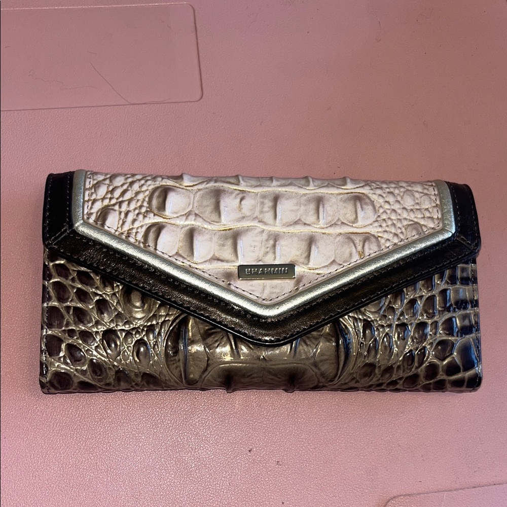 Brahmin Croc-Embossed Veronica Envelope Wallet